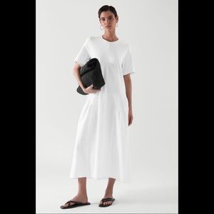 COS oversized asymmetrical dress white